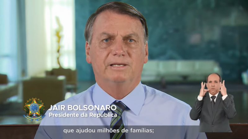 Foi o sétimo pronunciamento de Bolsonaro em rede nacional no ano de 2020