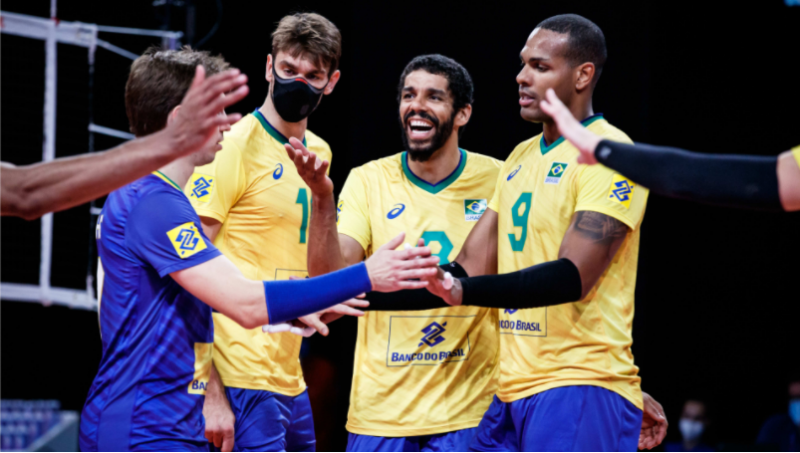 A seleção brasileira masculina de vôlei encerrou a fase de classificação da Liga das Nações 