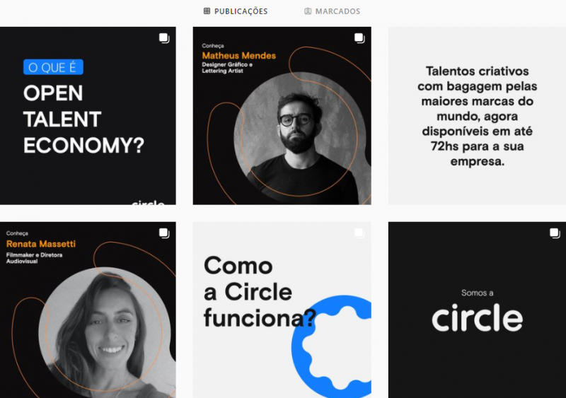 A Circle est&aacute; no Instagram (@redecircle) e no Linkedin (Rede Circle) Foto: CIRCLE/REPRODU&Ccedil;&Atilde;O/JC
