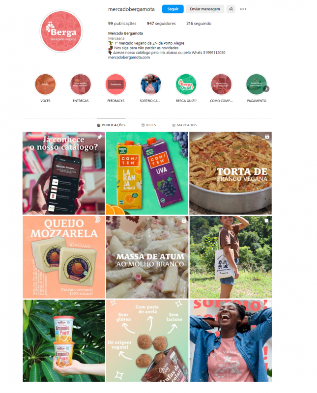 Atualmente, o mercado atua com retirada no local, tele-entrega e pontos de retirada, que podem ser consultados no Instagram Foto: MERCADOBERGAMOTA/INSTAGRAM/REPRODUÇÃO/JC