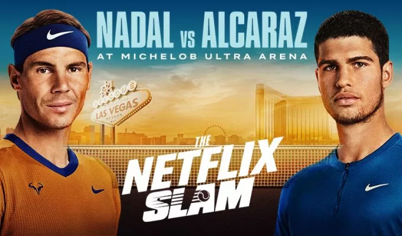 Nadal e Alcaraz se enfrentam em partida de exibição disputada em Las Vegas