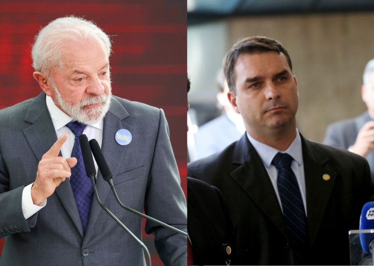 Lula e Flávio Bolsonaro aparecem com destaque na disputa da eleição presidencial de 2026