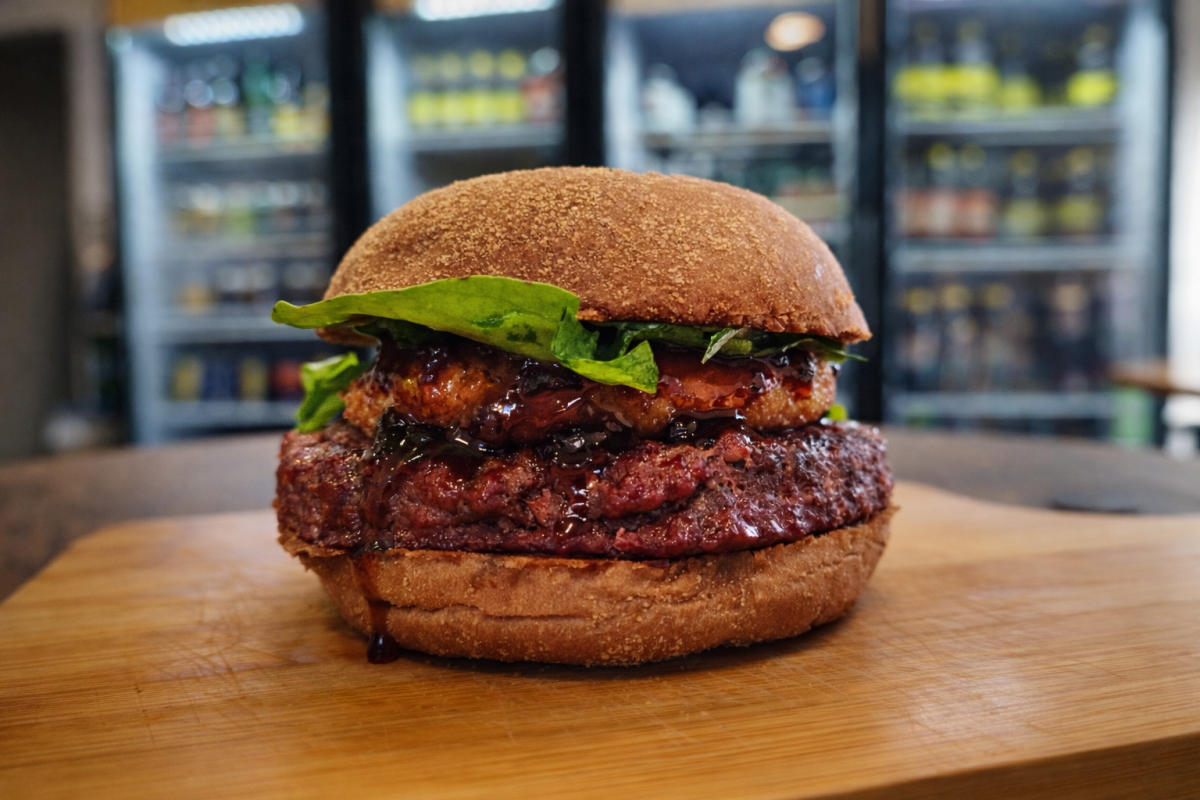O Engenheiros, R$ 50, 00,  se tornou um queridinho da casa, formando um sabor agridoce proporcionado pelo abacaxi em calda | Matturro Burger/Divulga&ccedil;&atilde;o/JC